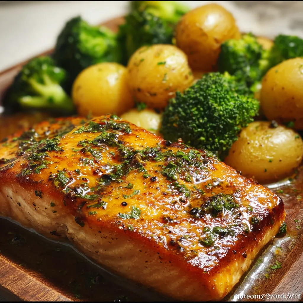 A plate of food with fish and broccoli.