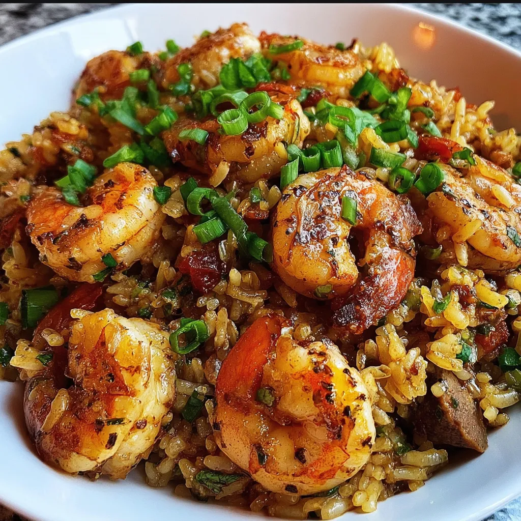 A bowl of shrimp and rice.