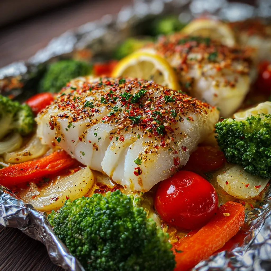 A plate of food with fish and vegetables.