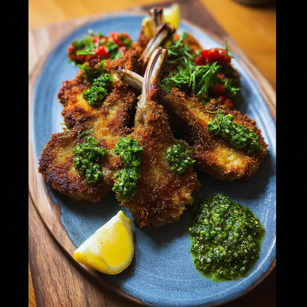 A plate of food with a lemon wedge on it.