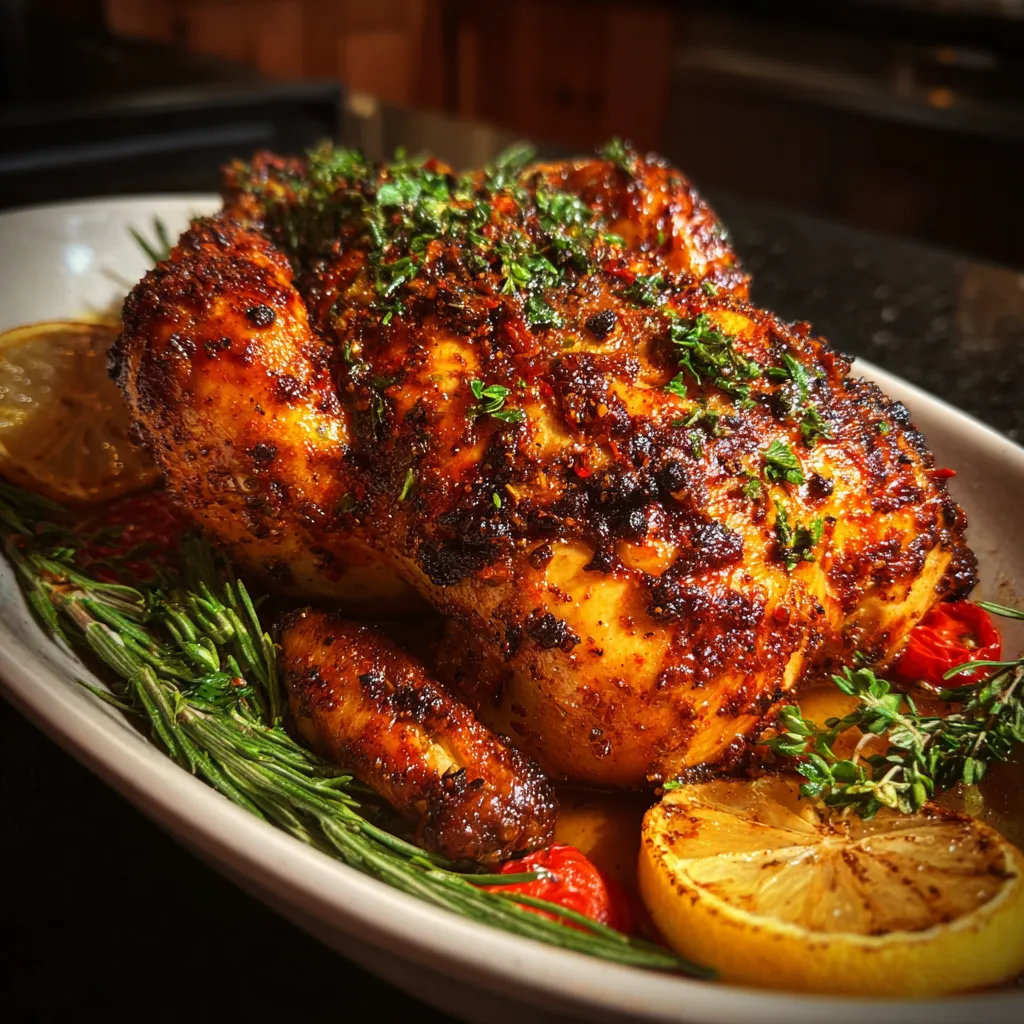 A plate of food with a lemon on it.