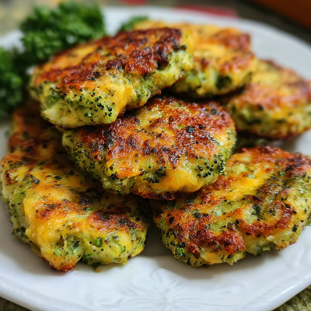 A plate of food with a green vegetable on top.