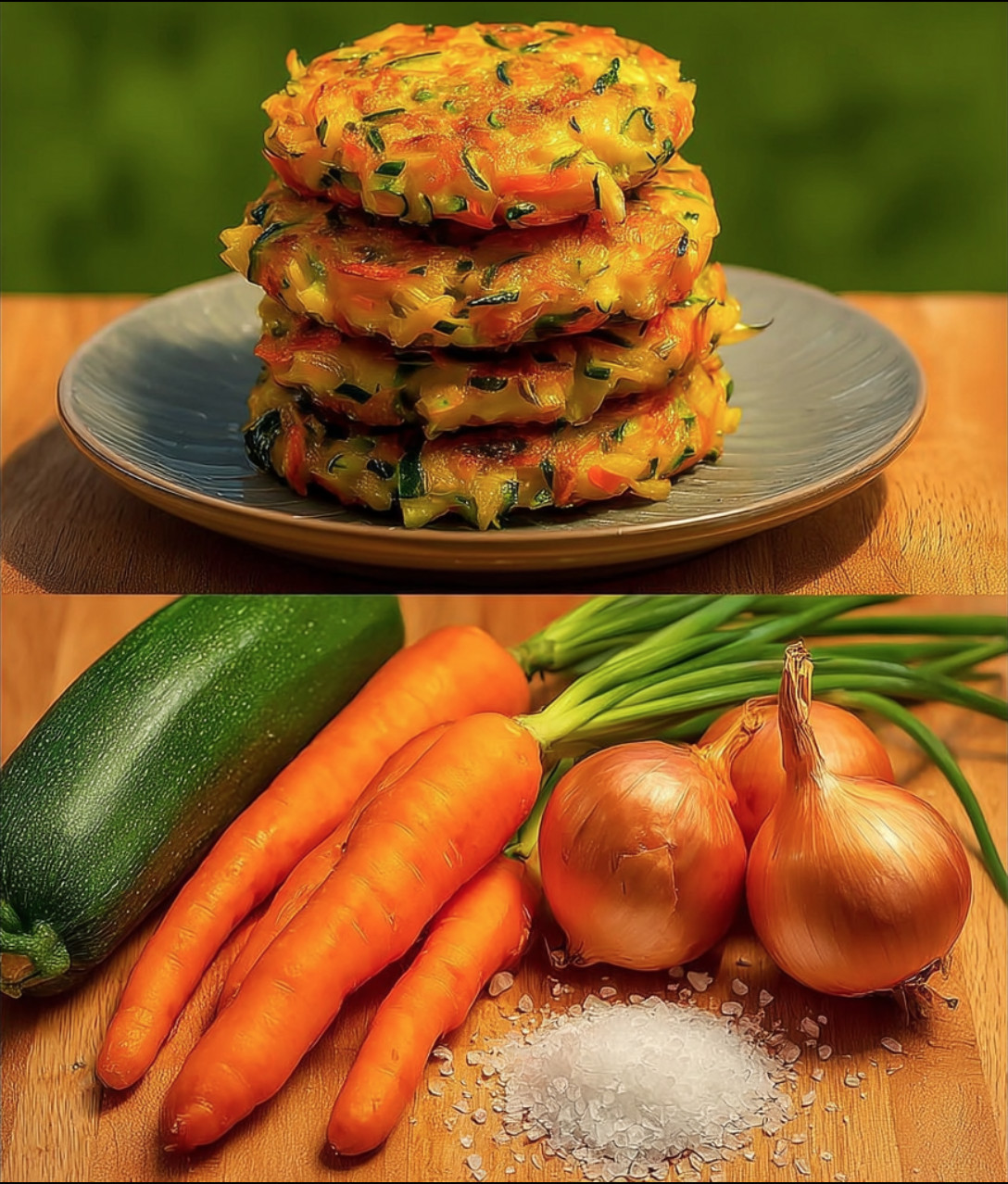 A stack of pancakes made from carrots.
