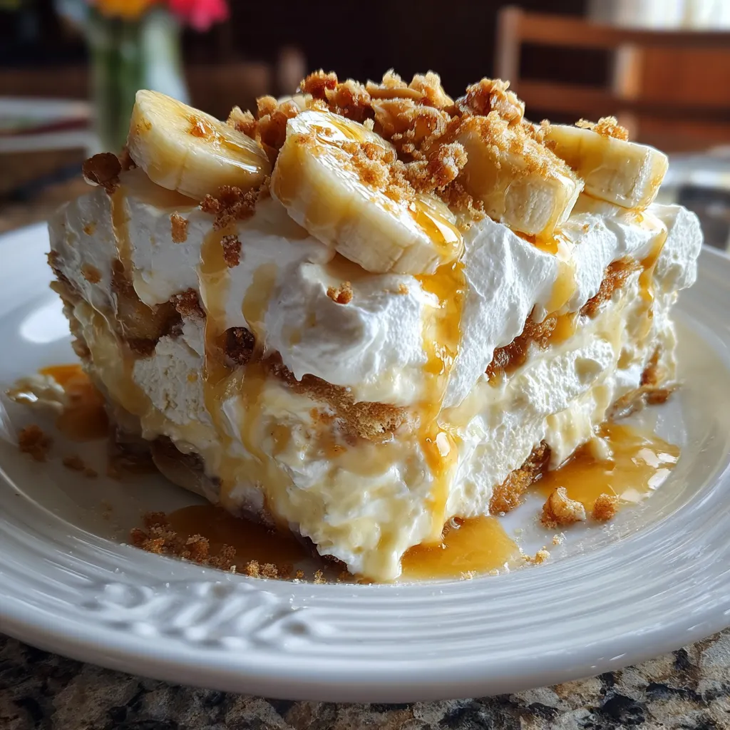 A dessert with bananas and whipped cream.
