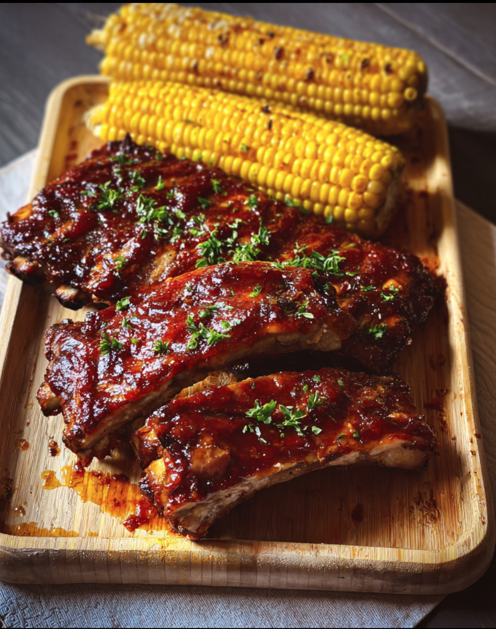 BBQ Ribs with Corn on the Cob