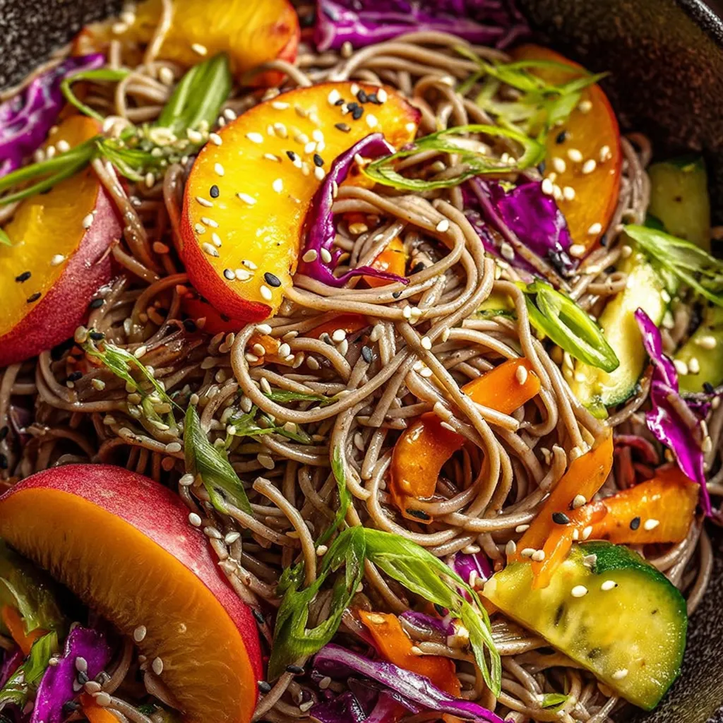 A bowl of noodles with vegetables.