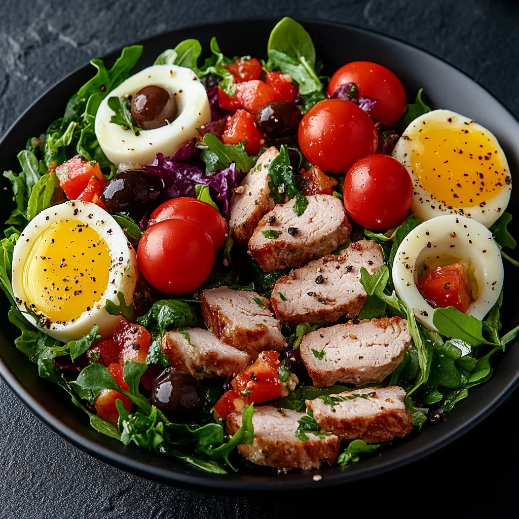 A plate of food with eggs, tomatoes, and meat.