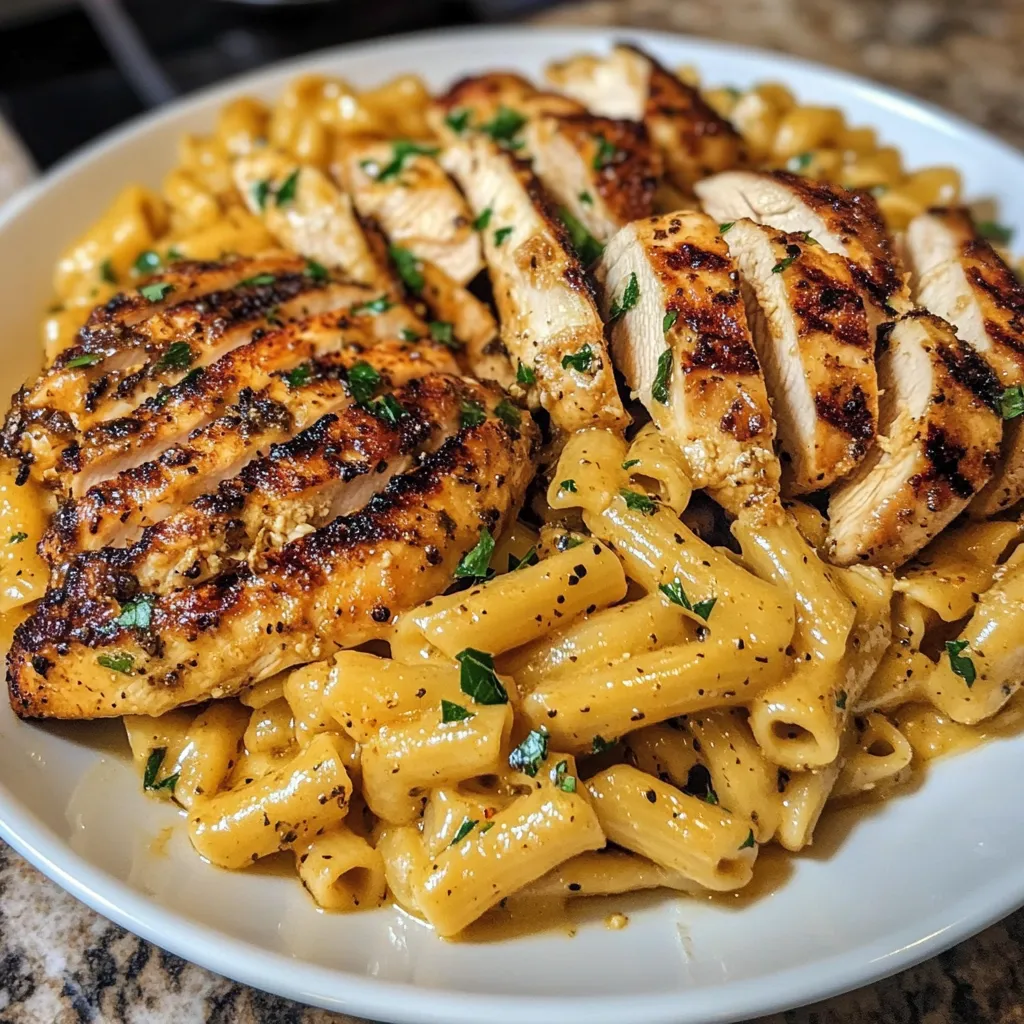 A plate of food with chicken and noodles.