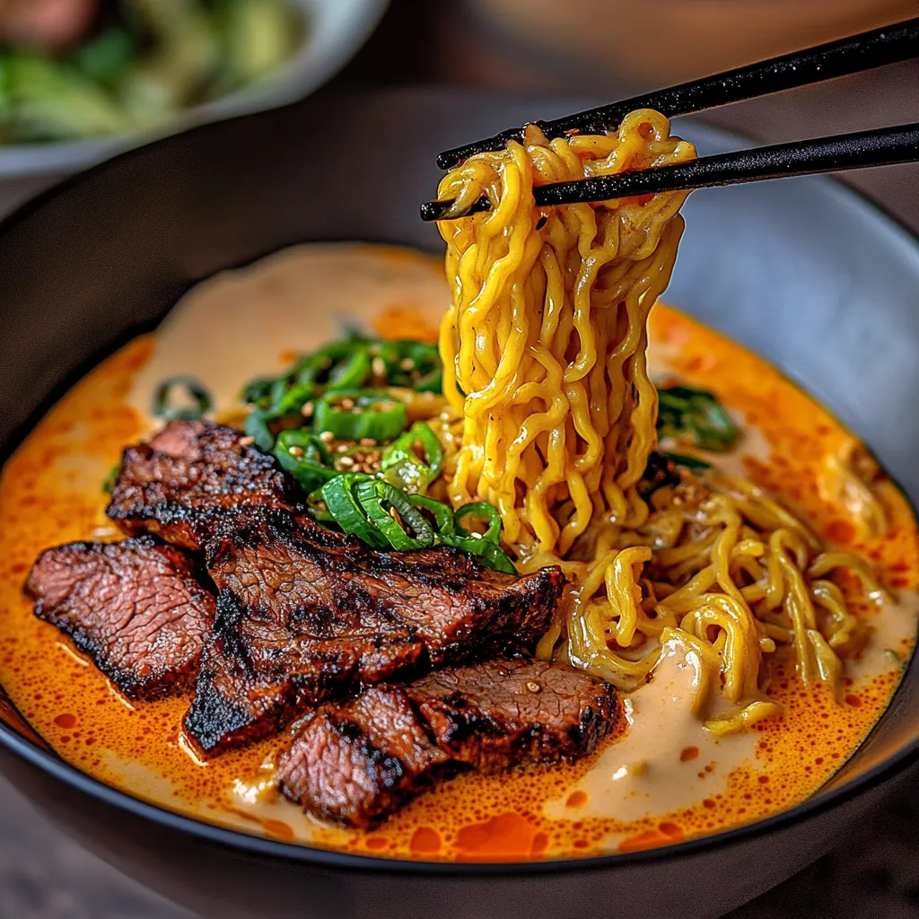A bowl of noodles with meat and vegetables.