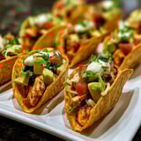 A plate of tacos with various toppings.