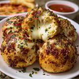 A plate of cheese balls.