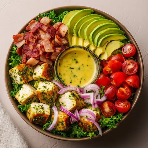 A bowl of food with a variety of ingredients.