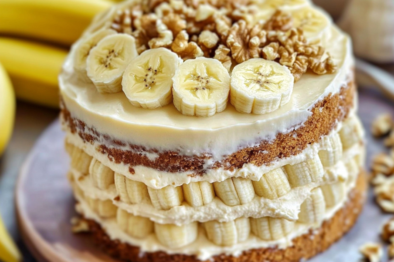 Heavenly Banana Walnut Cream Cake Heavenly Banana Walnut Cream Cake