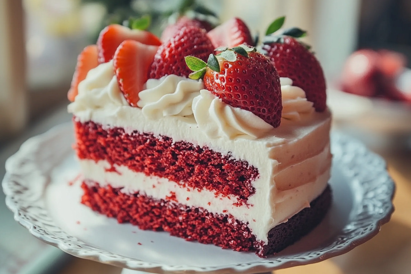 Red Velvet Strawberry Cake Red Velvet Strawberry Cake